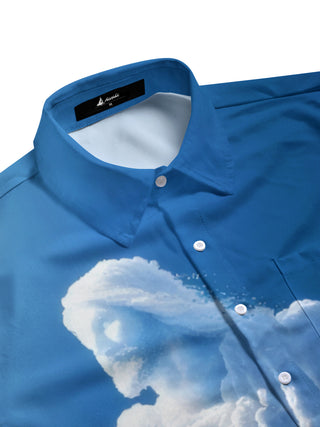 men's graphic art shirt side view