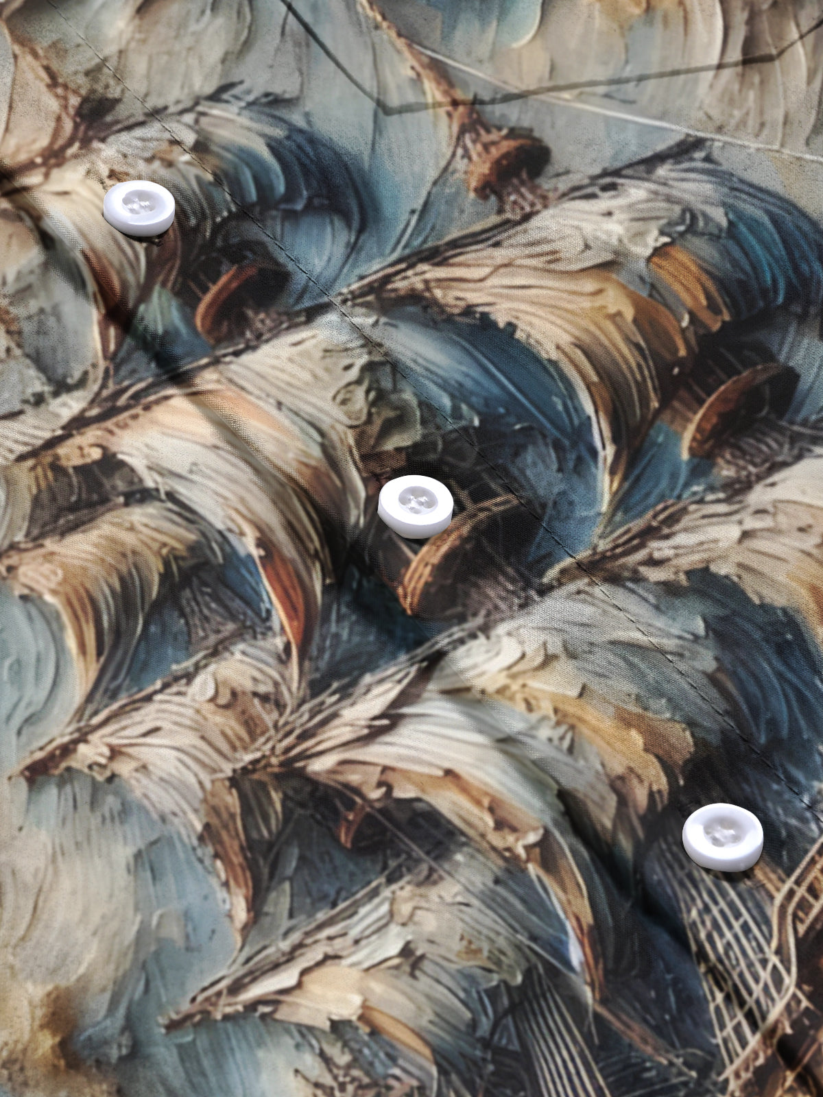 Boat Print Men's Pocket Short Sleeve Shirts