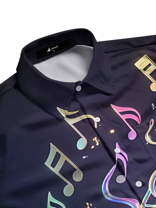 men's graphic art shirt side view