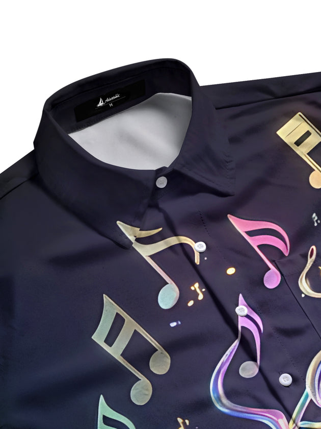 men's graphic art shirt side view