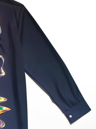 men's art print shirt close-up full sleeve
