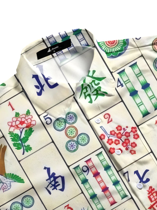 men's printed long sleeve flat lay shirt