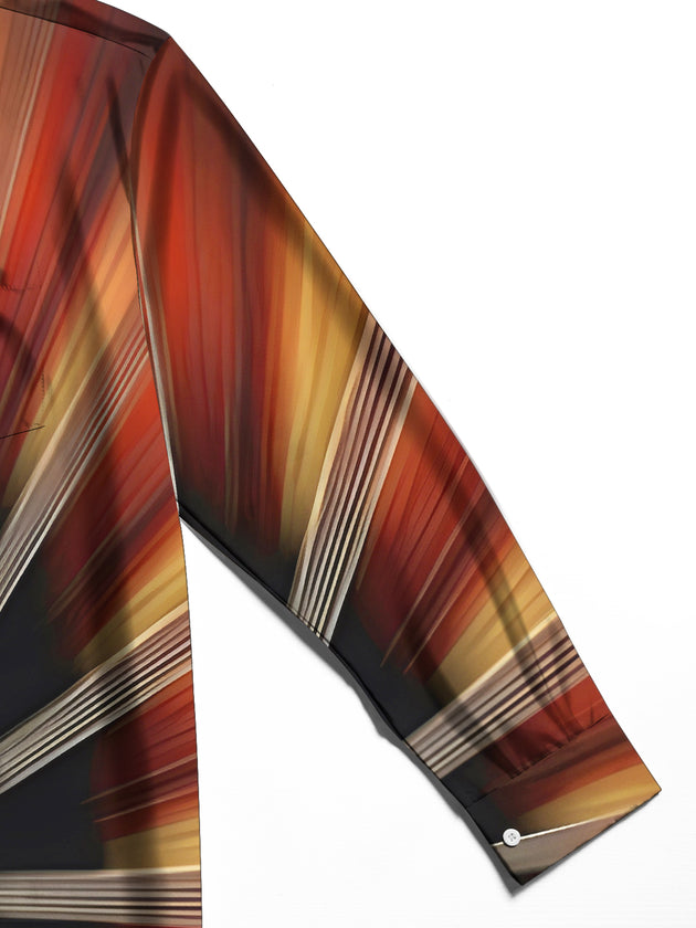 men's guitar print shirt close-up full sleeve
