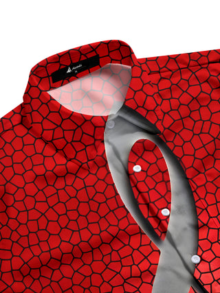 men's guitar print shirt side view