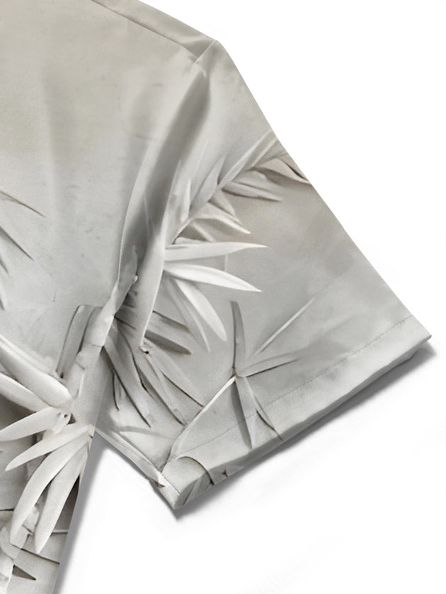 Men's bamboo short sleeve pocket shirt close-up fabric texture detail