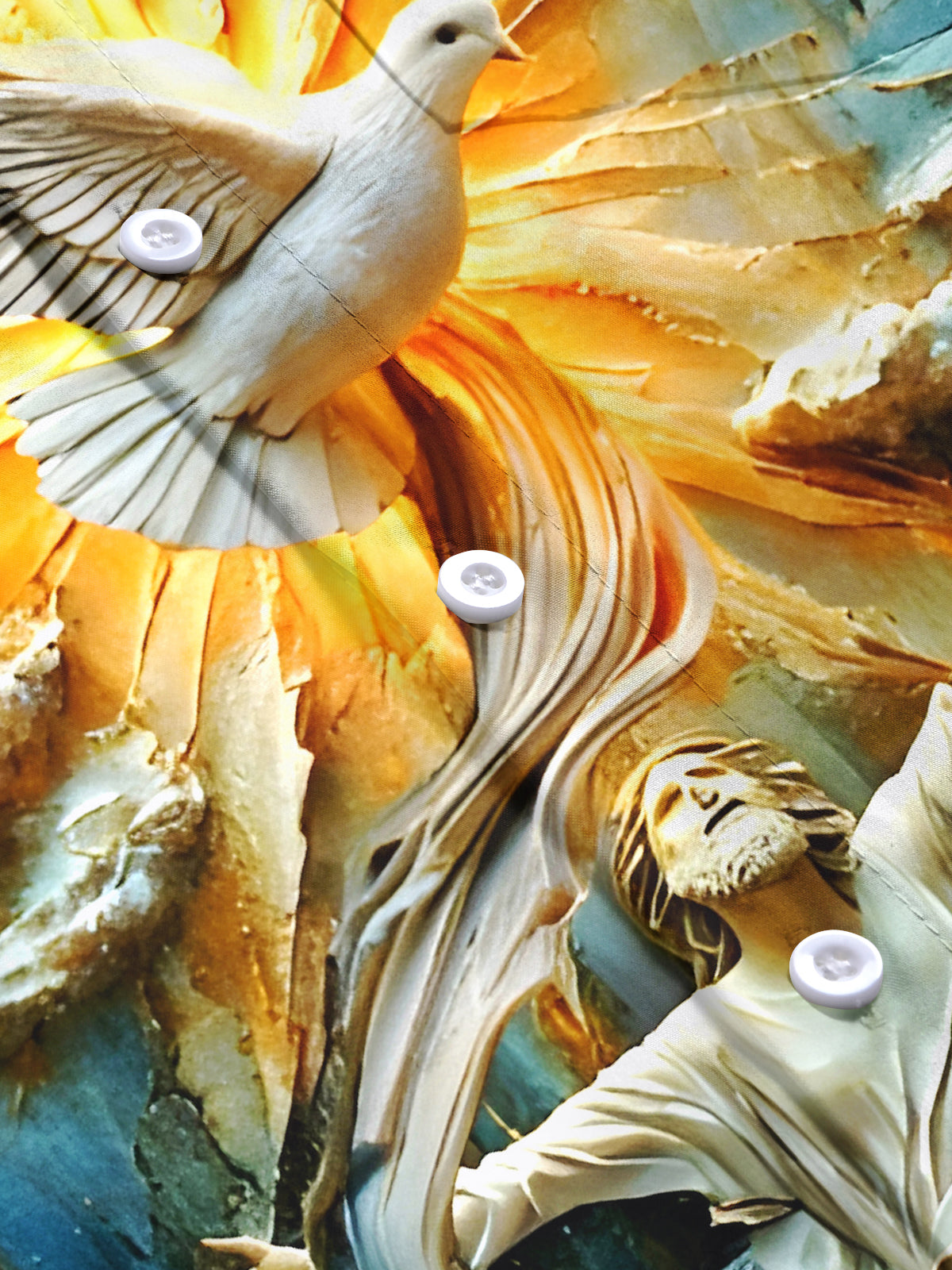 Jesus White Dove Men's Pocket Short Sleeve Shirts