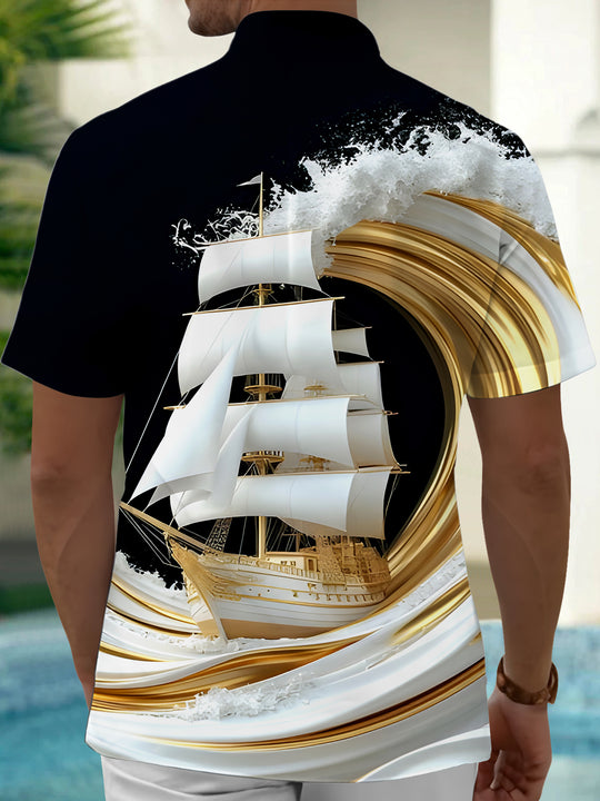 men's aloha shirt back view
