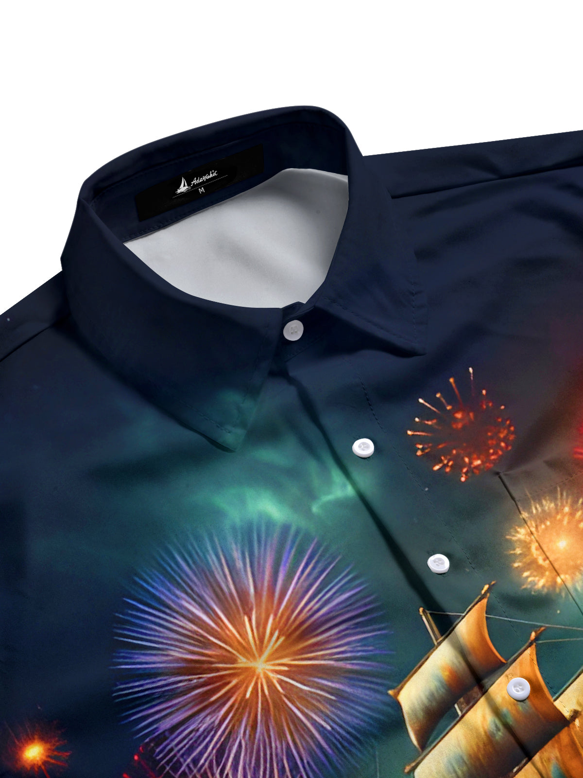 Fireworks Turbine Boat Men's Pocket Short Sleeve Shirts