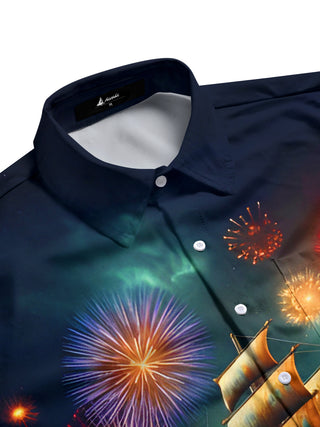 men's short sleeve shirt side view