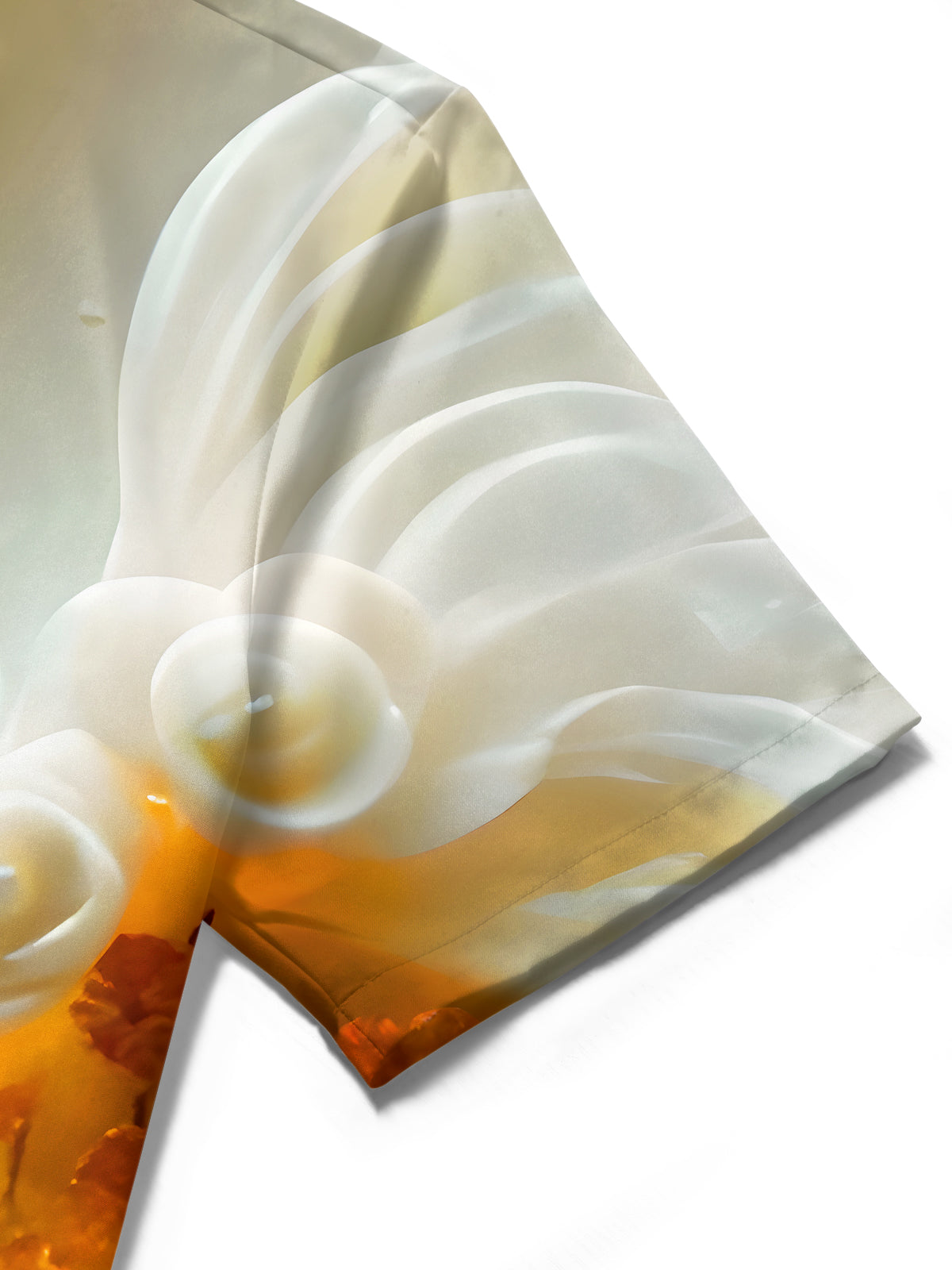 Crane Floral Art Relief Men's Pocket Short Sleeve Shirts