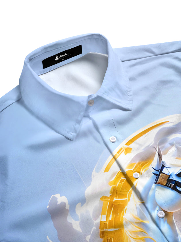 men's art horse relief short sleeve shirt side view