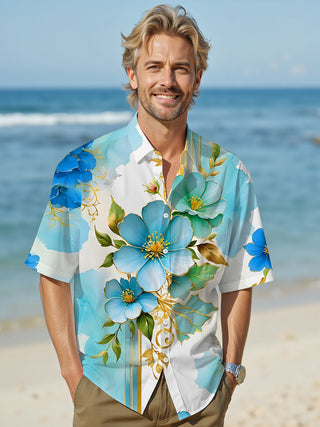 men's floral shirt front view