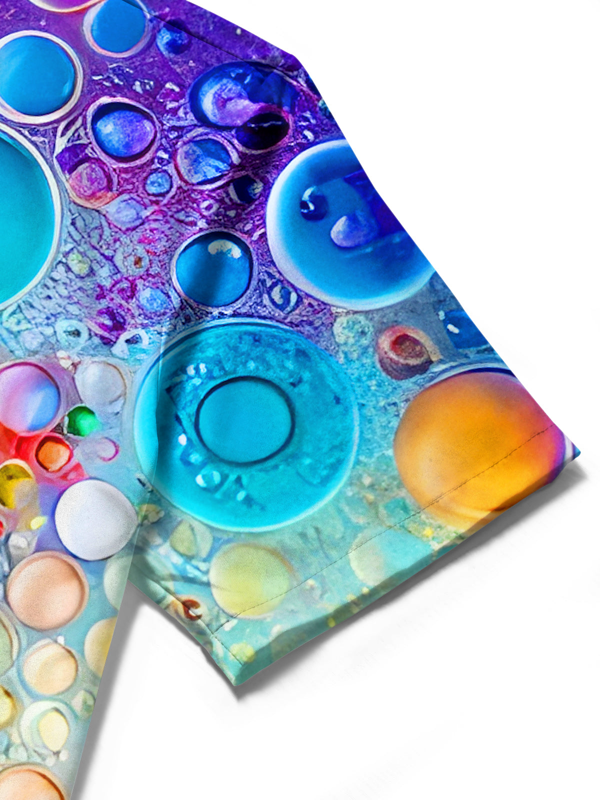 Hawaiian Colorful Water Drops Men's Pocket Short Sleeve Shirts