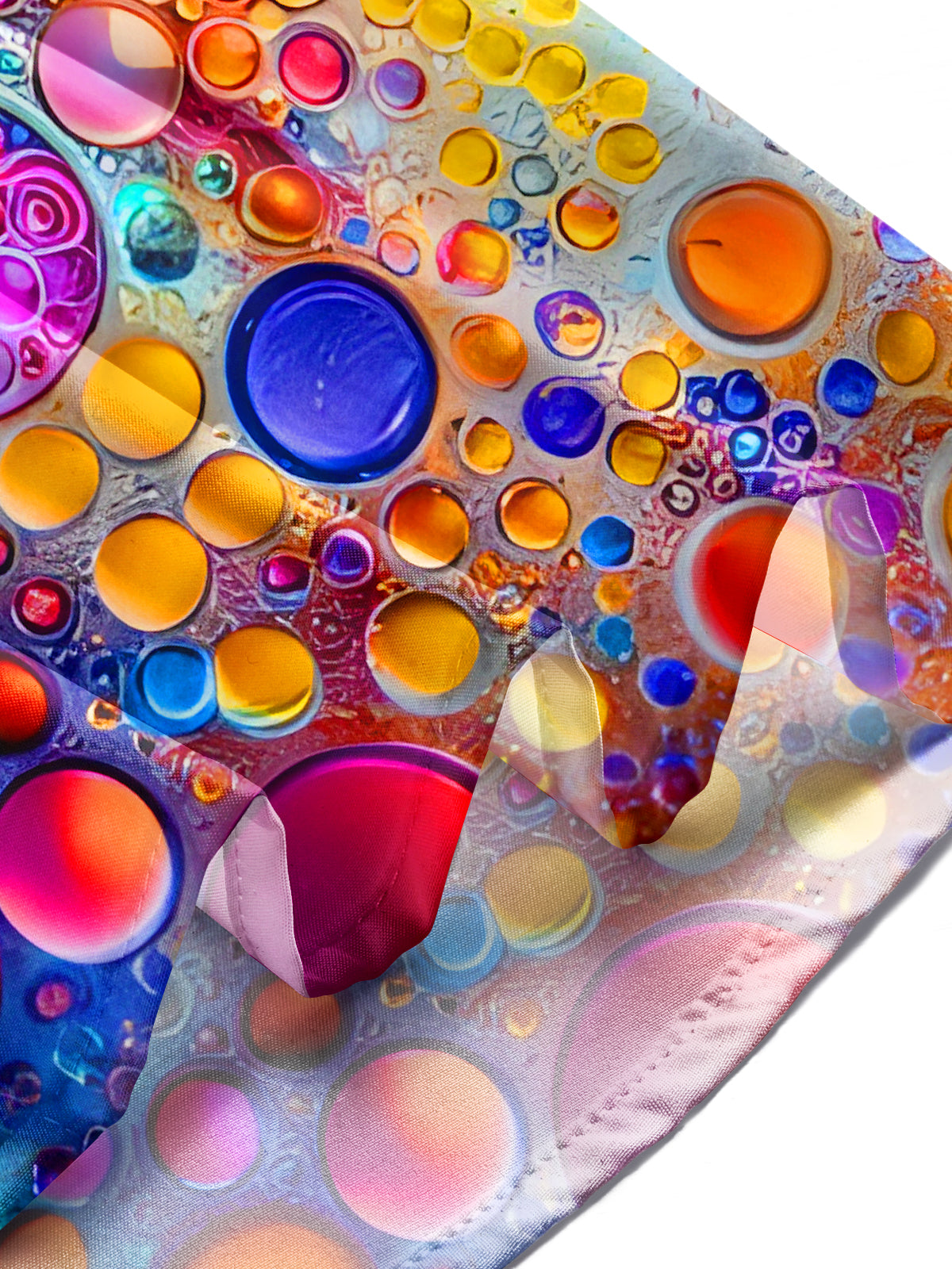 Hawaiian Colorful Water Drops Men's Pocket Short Sleeve Shirts