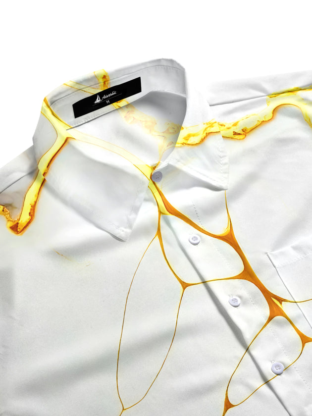 Men's abstract print long sleeve shirt side view