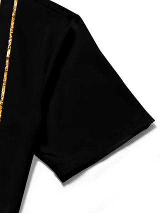 men's printed shirt close-up short sleeve