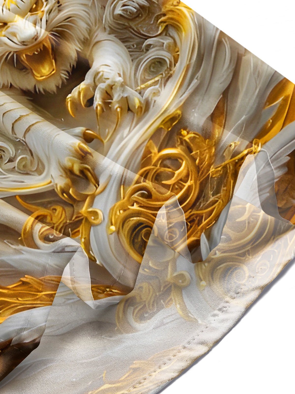 Golden Dragon White Tiger Men's Pocket Short Sleeve Shirts