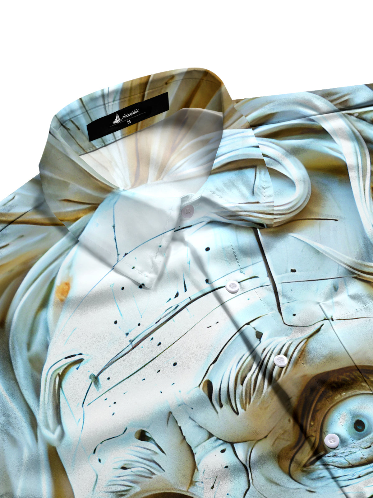 Funny Skull Art Relief Men's Pocket Short Sleeve Shirts