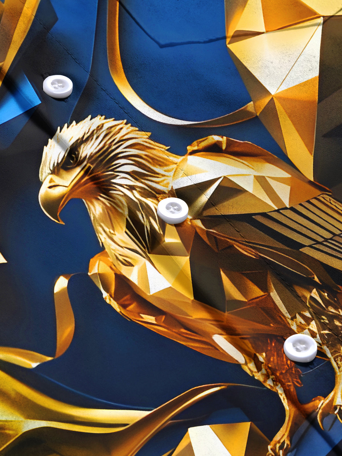 Art Golden Eagle Bird Geometry Men's Pocket Short Sleeve Shirts