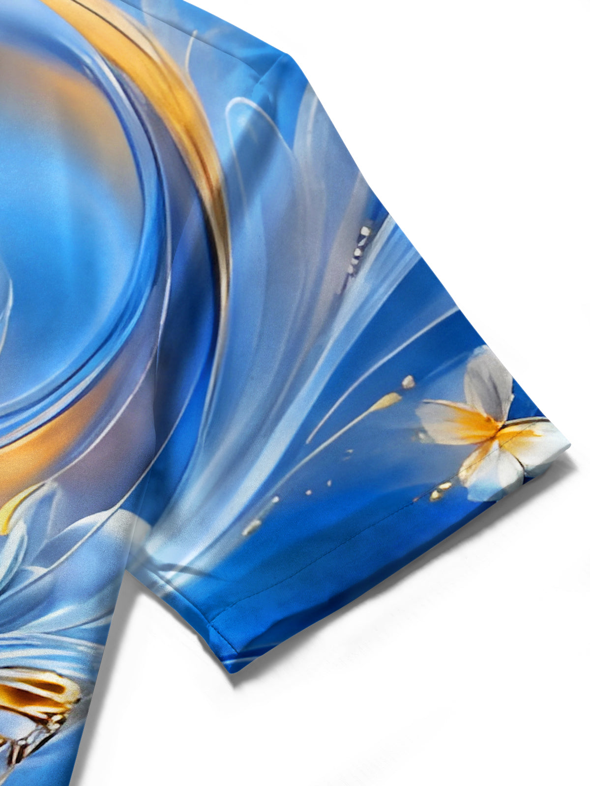 Butterfly Floral Art Men's Pocket Short Sleeve Shirts