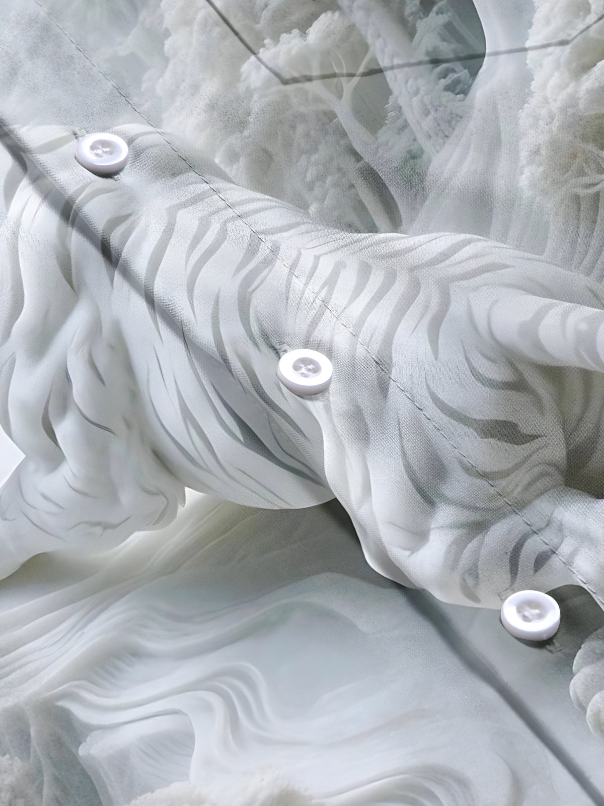 Forest Tiger Art Print Men's Pocket Long Sleeve Shirts