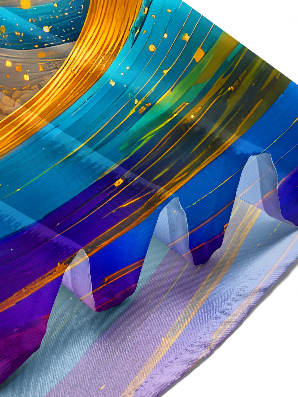 Art Gilded Sunset Colorful Trees Waves Men's Pocket Short Sleeve Shirts