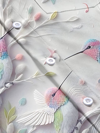men's bird flower art print short sleeve shirt flat lay
