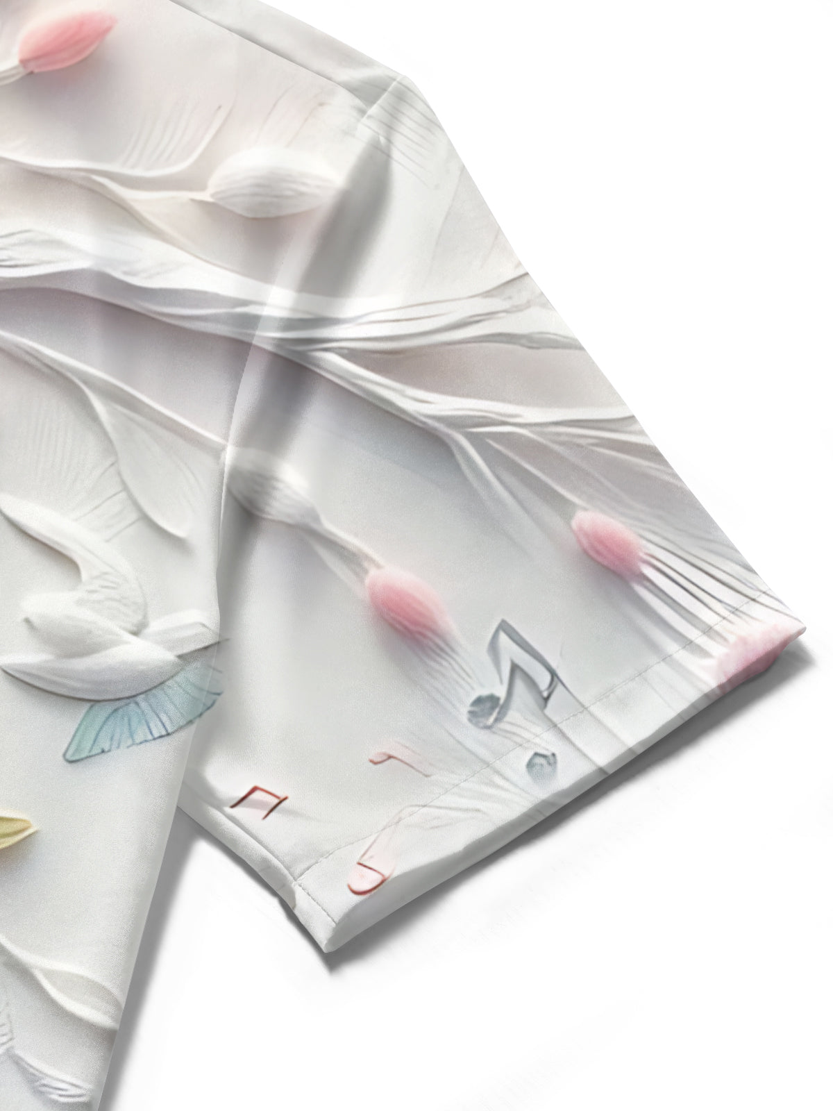 Bird Flower Art Print Men's Pocket Short Sleeve Shirts