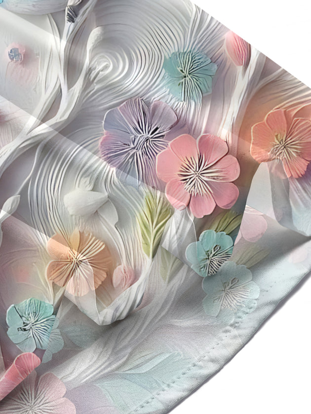 men's bird flower art print short sleeve shirt lifestyle scene