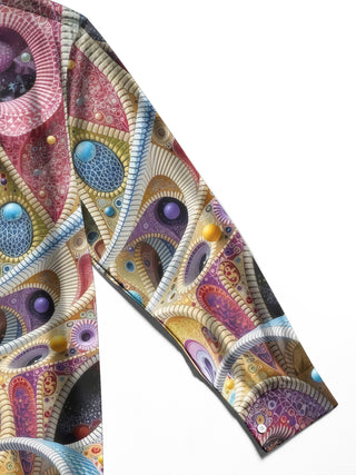 men's abstract print shirt close-up full sleeve
