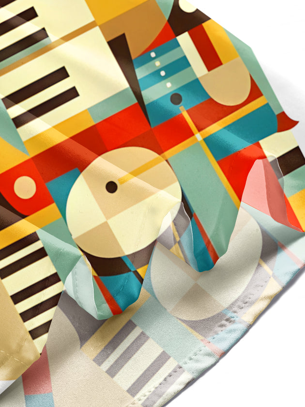 men's music print shirt summer vacation