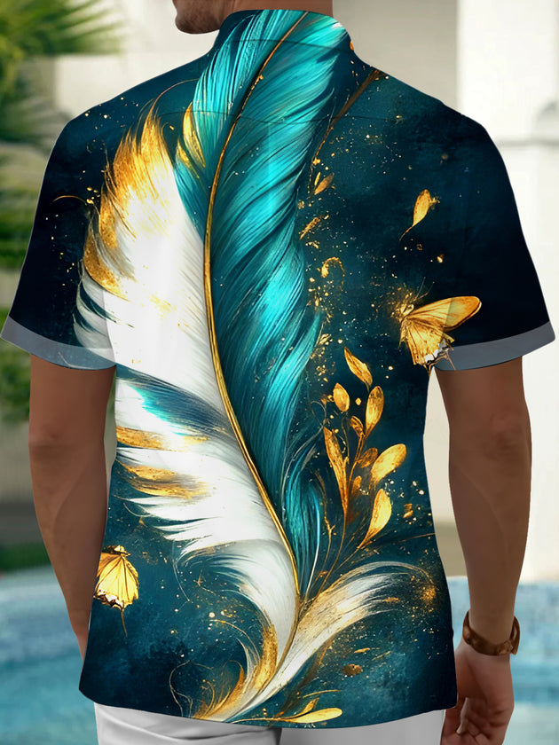 men's geometric print shirt back view