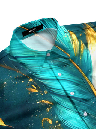 men's art print shirt side view