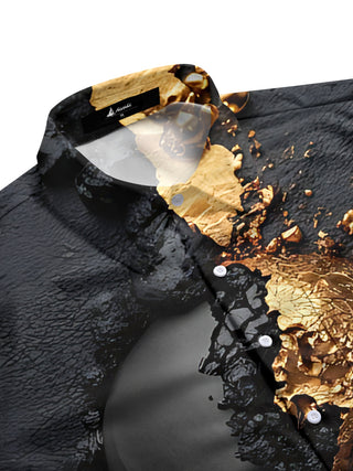 men's gothic print shirt side view
