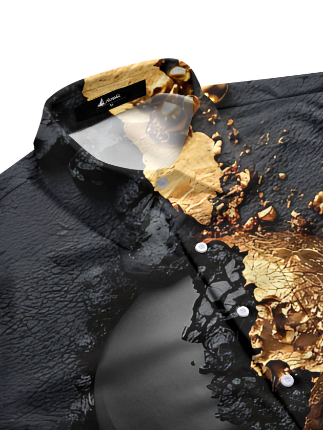 men's gothic print shirt side view