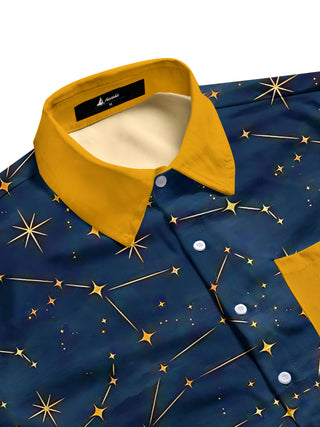 men's cosmic print shirt side view