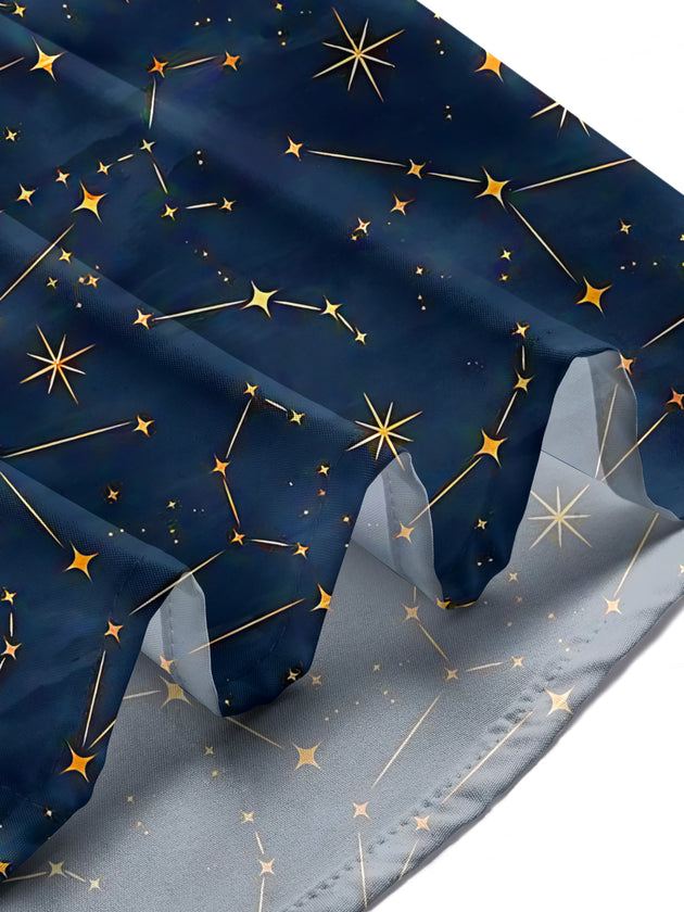 Men's long sleeve galaxy print shirt lifestyle front view