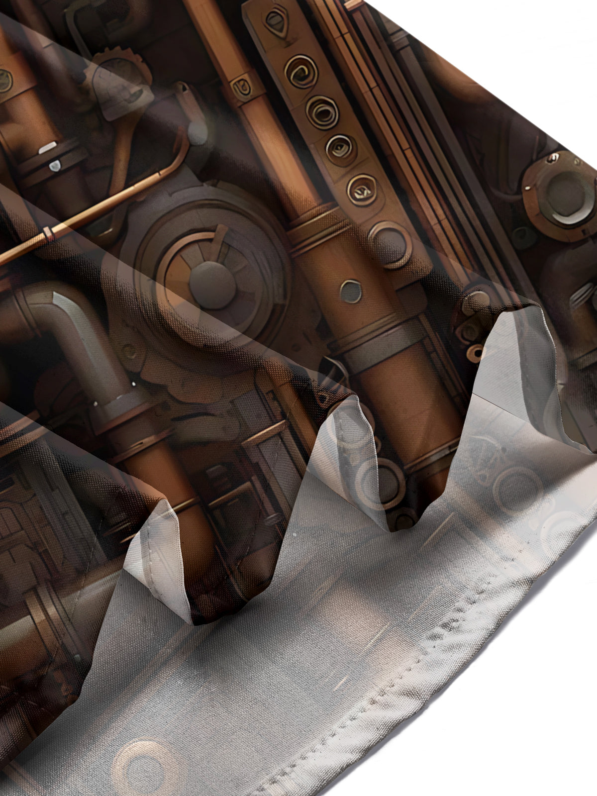 Steampunk Machines Print Men's Pocket Long Sleeve Shirts