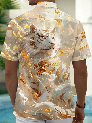men's animal print shirt back view