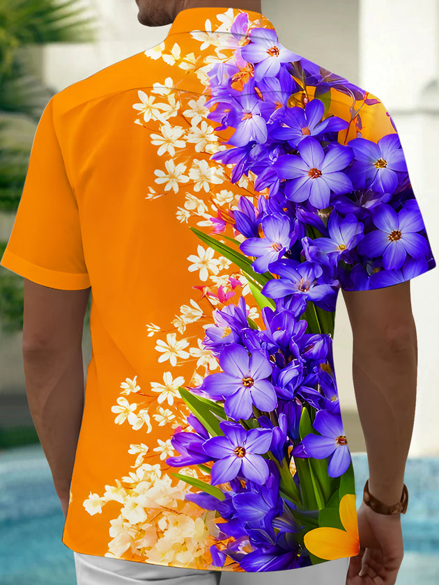 men's flower print shirt back view