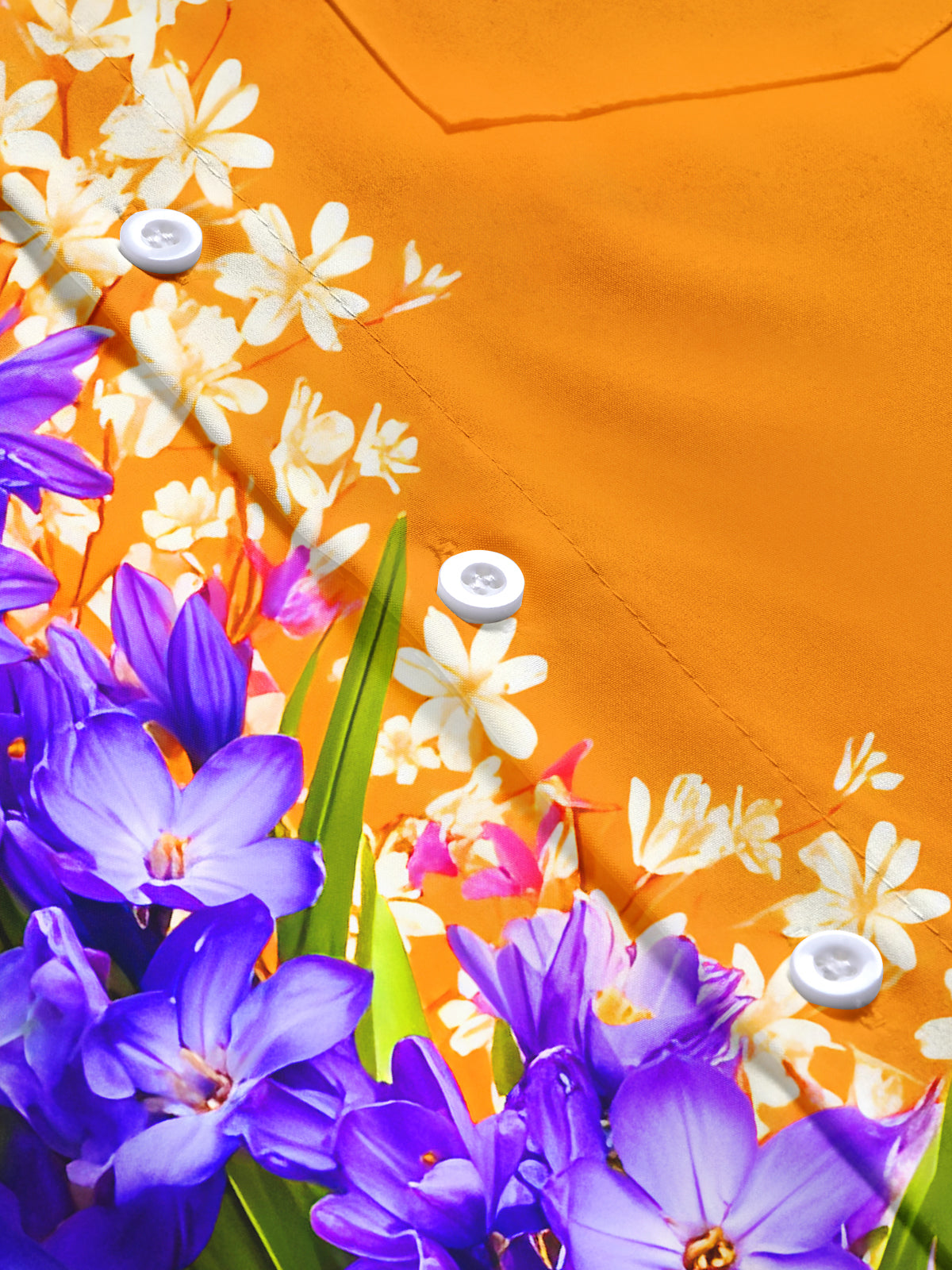 Floral Men's Pocket Short Sleeve Shirts