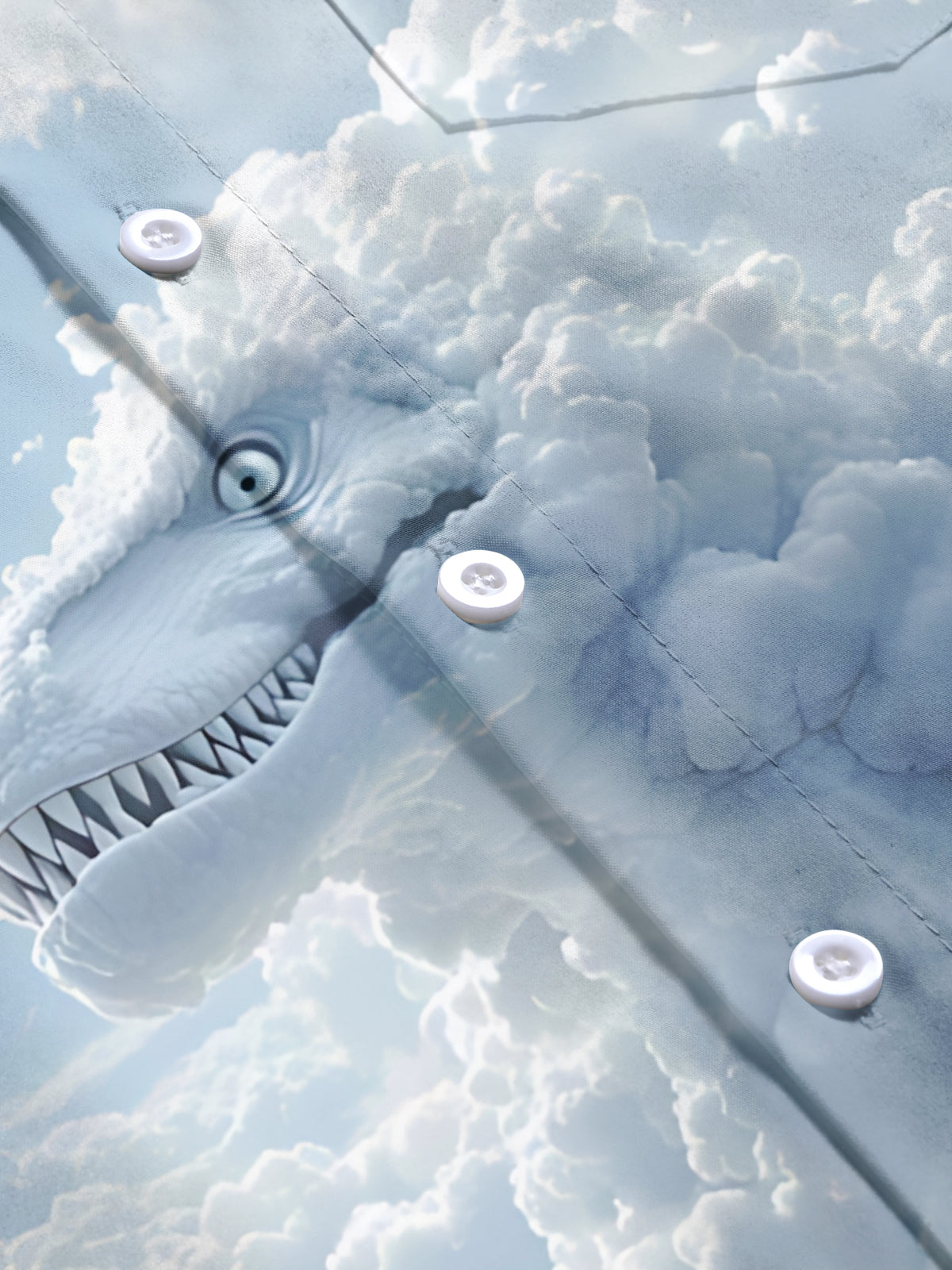 Cloud Dinosaur Art Print Men's Pocket Short Sleeve Shirts