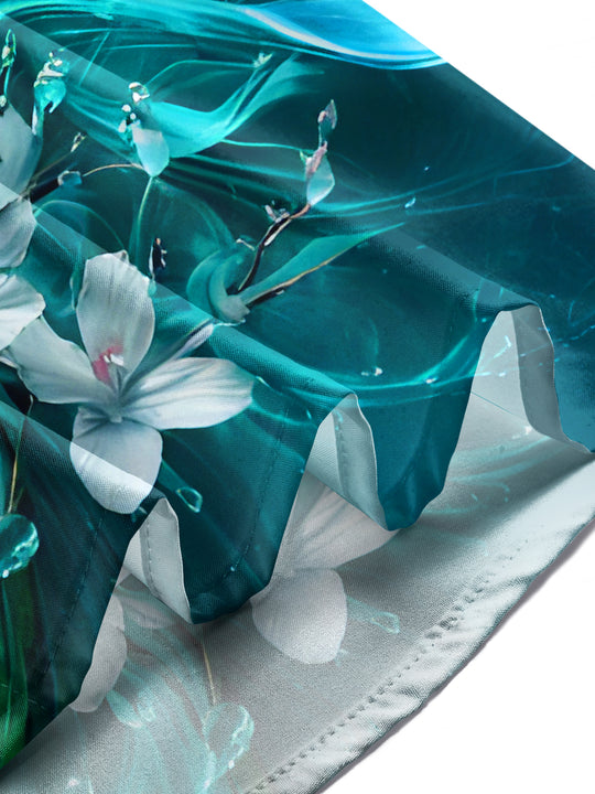 Men's floral short sleeve shirt lifestyle front view