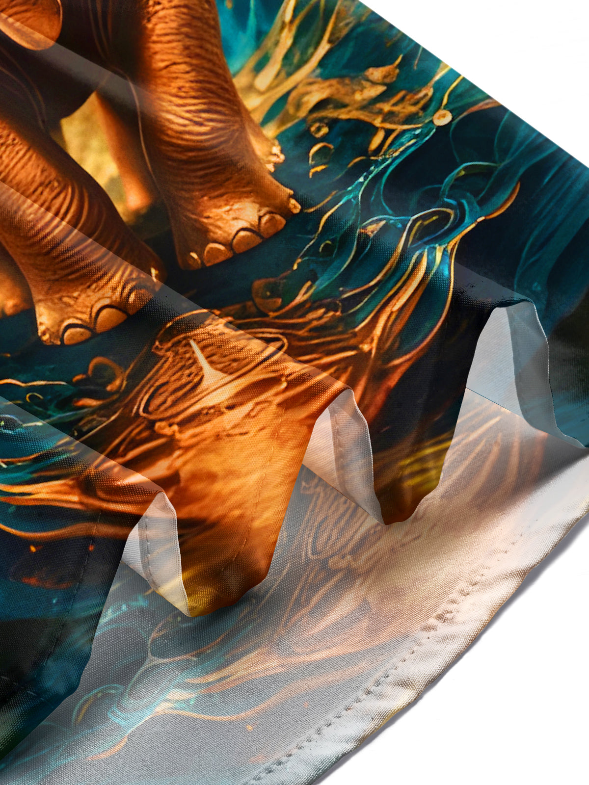 Art Gilded Golden Elephant Men's Pocket Short Sleeve Shirts