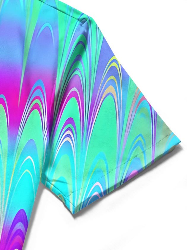 men's tie dye shirt close-up short sleeve