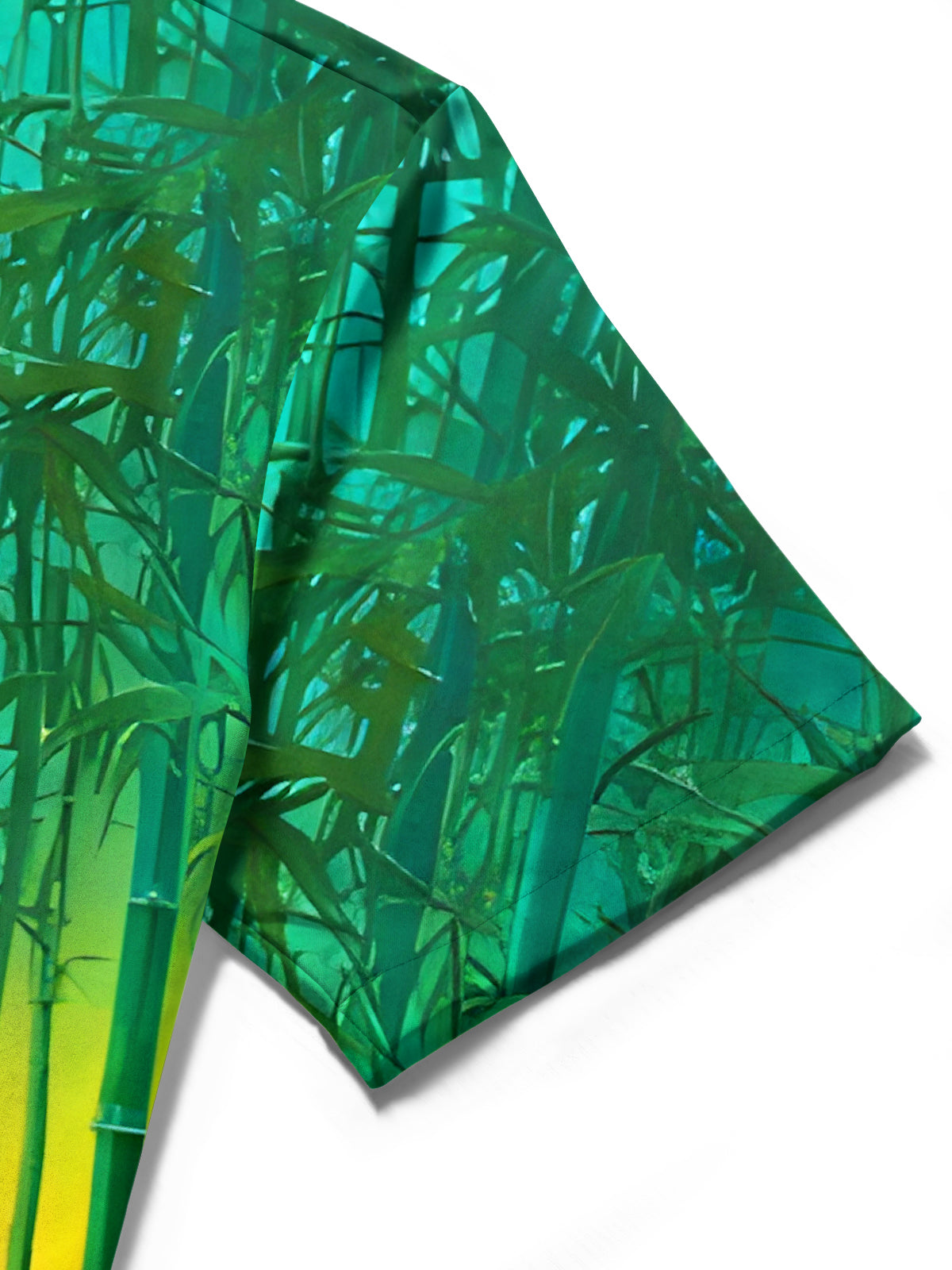 Bamboo Forest Crane Sunset Landscape Men's Pocket Short Sleeve Shirts