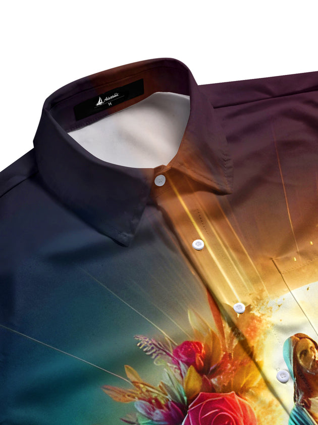 men's botanical shirt side view