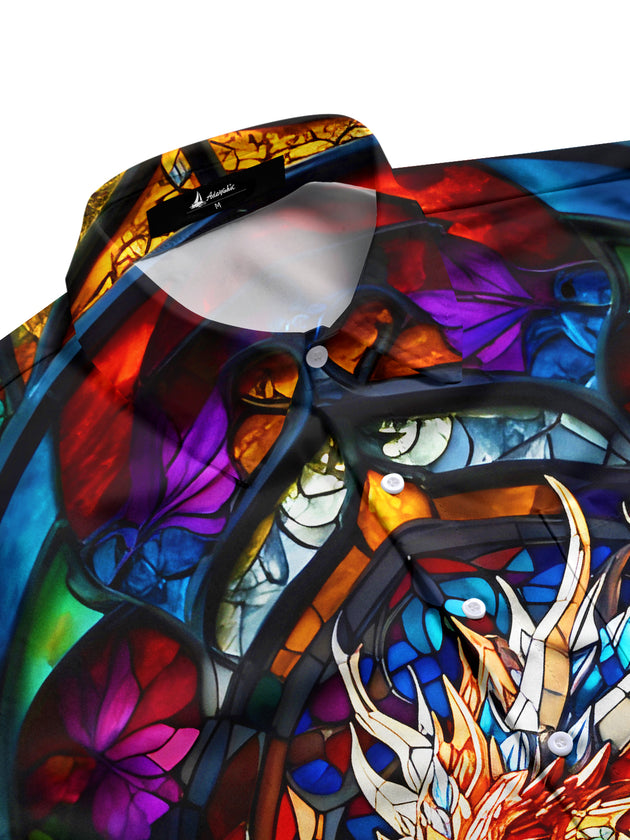 men's Chinese dragon shirt side view