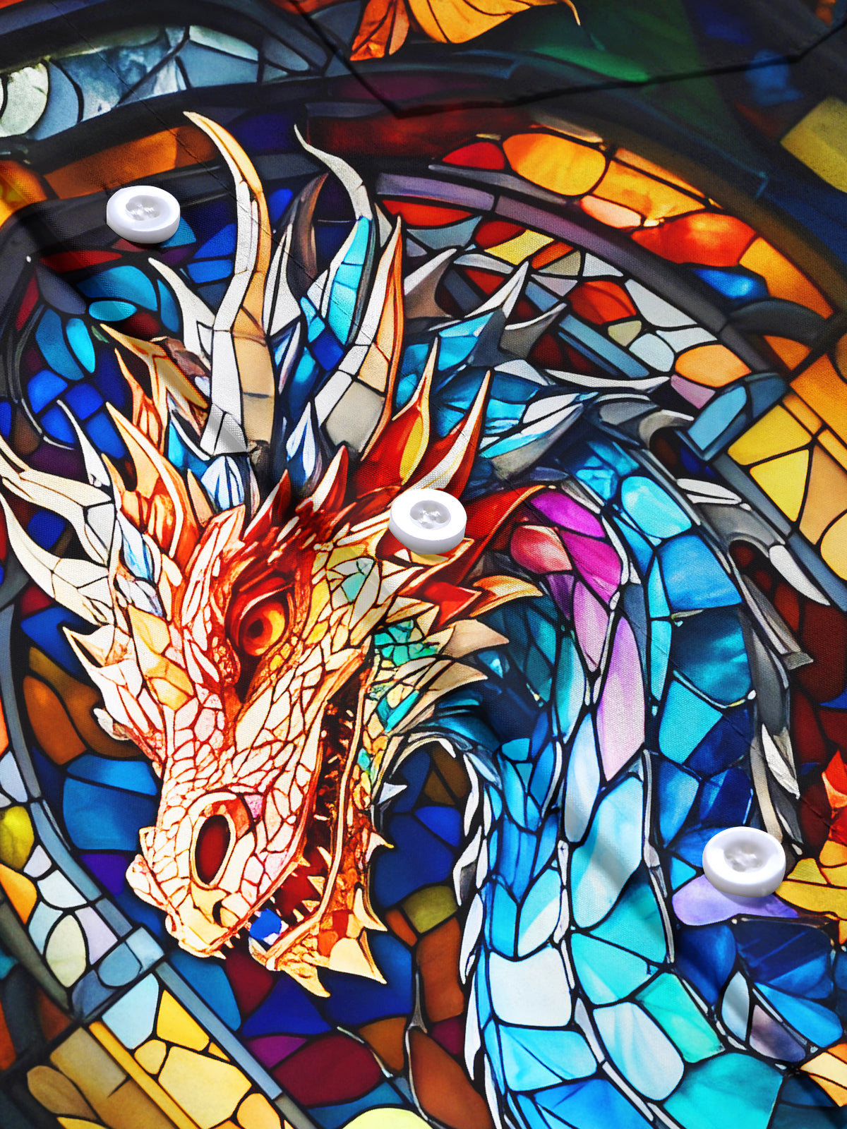 Art Colorful Dragon Men's Pocket Short Sleeve Shirts