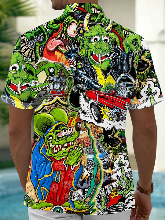 men's artistic design shirt back view
